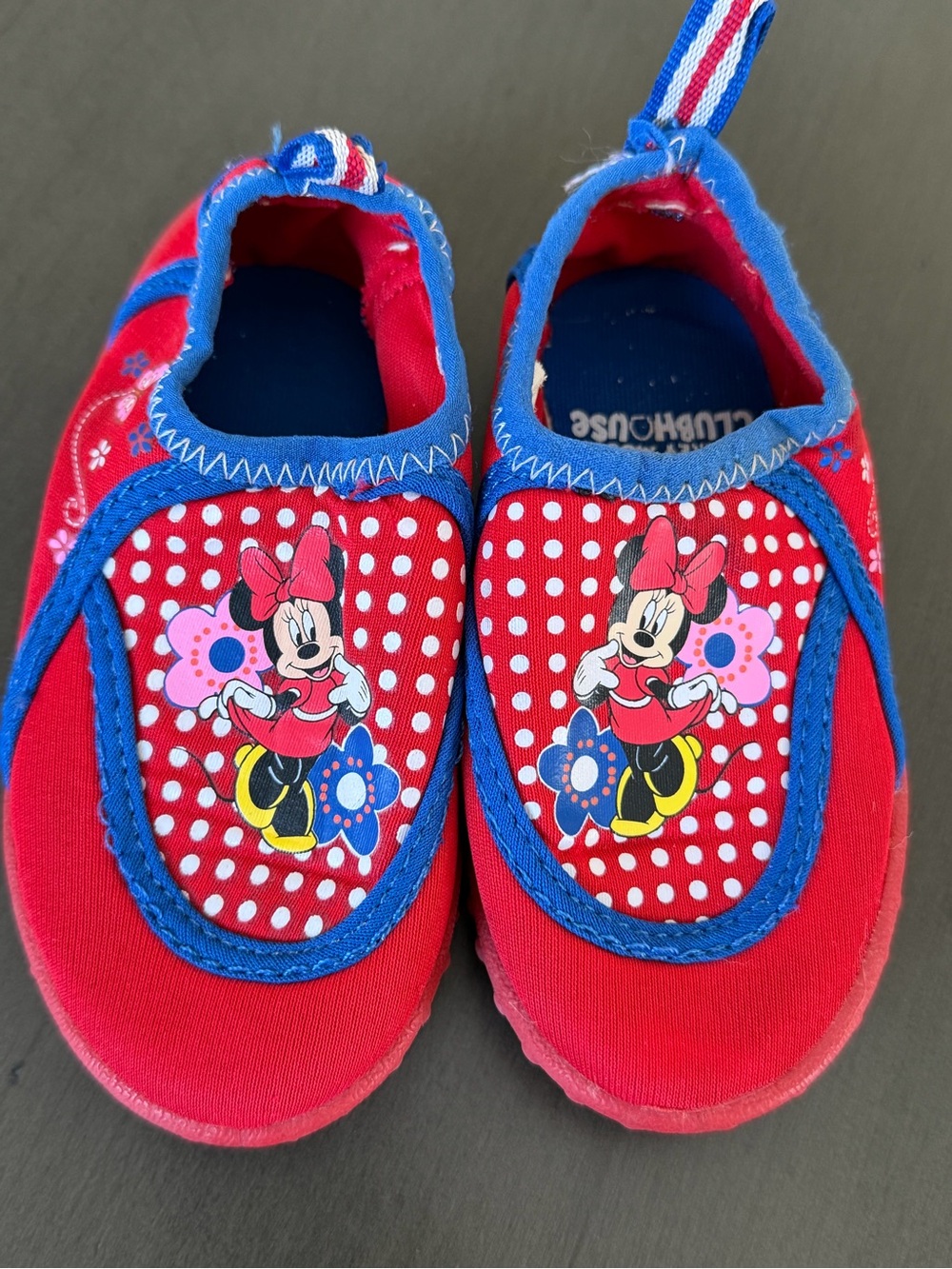 Minnie Mouse Red & Blue Kids Slip-On Water Shoes